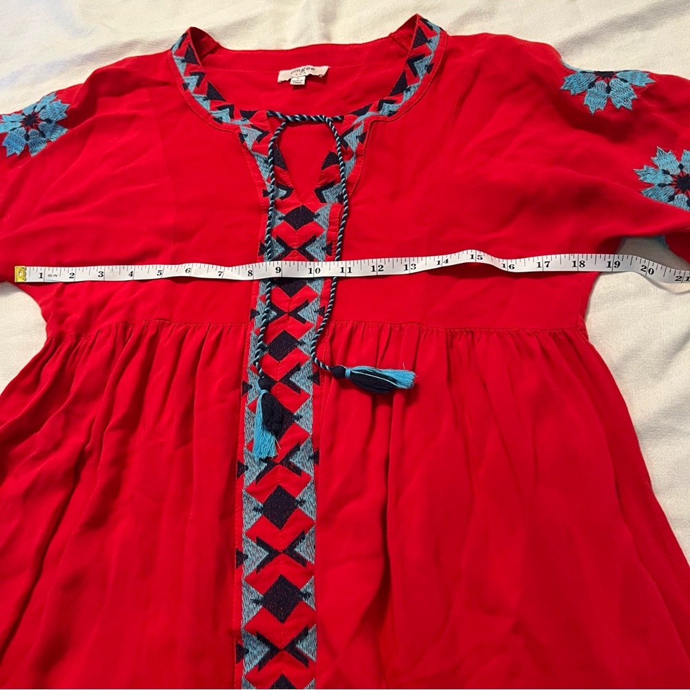 Umgee boho Western Red 3/4 Sleeve Tunic/Dress - Picture 10 of 14